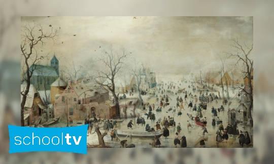 Winterlandschap met schaatsers van Hendrick Avercamp