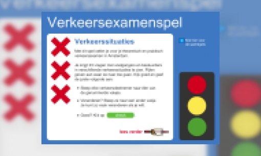 Plaatje Verkeersexamenspel ; Verkeerssituaties