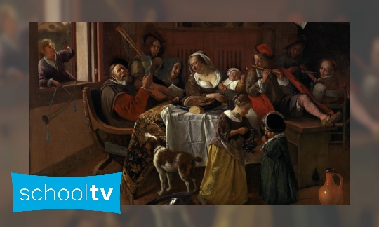 Plaatje Het vrolijke huisgezin van Jan Steen