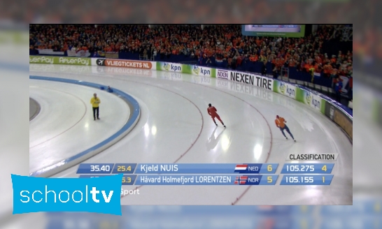 Plaatje Hoe wordt de tijd gemeten bij schaatswedstrijden?