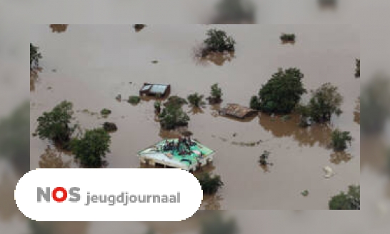 Plaatje Grote orkaan in Mozambique