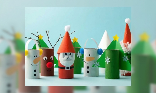 Plaatje Kerstfiguren knutselen van wc-rollen