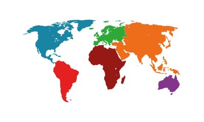 Plaatje Landen per werelddeel